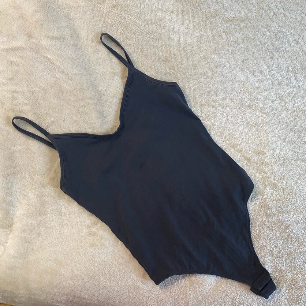 Everlane Black Cami Tank Thong Bodysuit